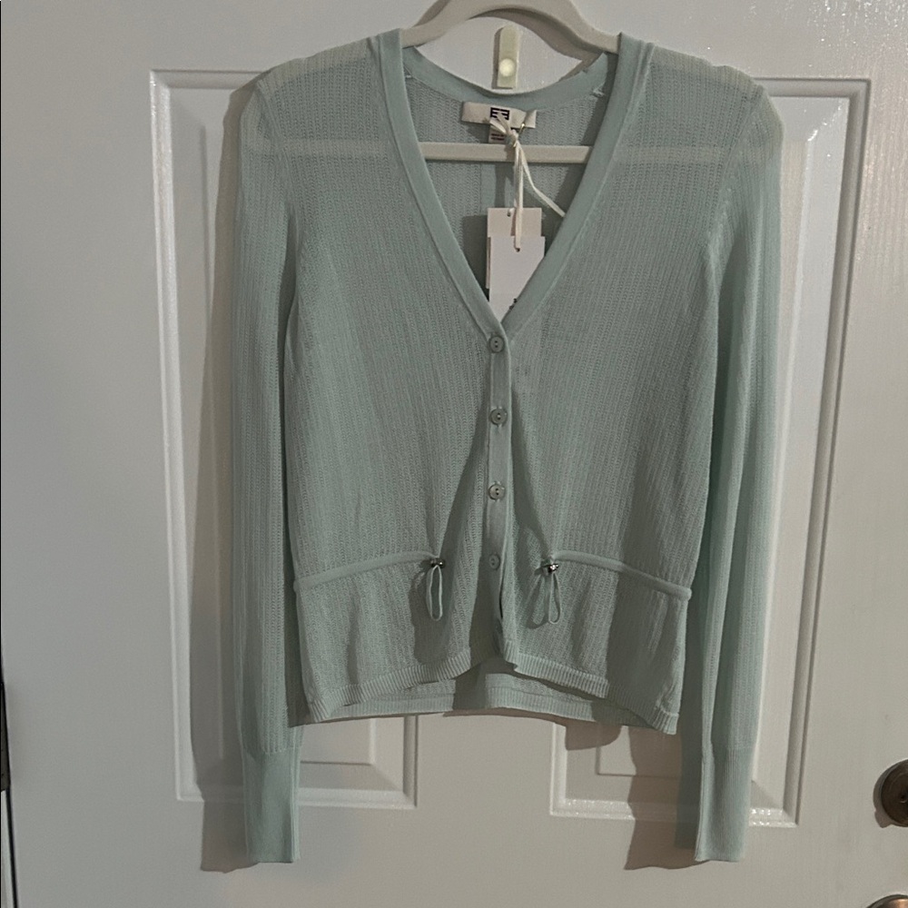 NWT Light Green V-Neck Cardigan Sweater